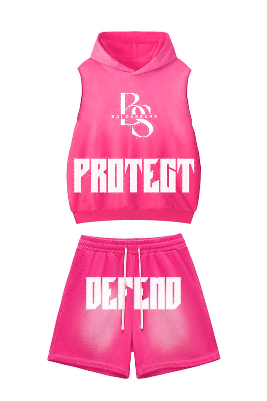 Pink Sleeveless Short Set
